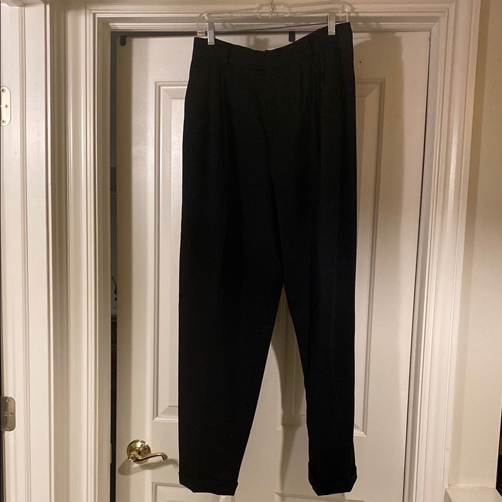 Dana Buchman black wool dress trousers.